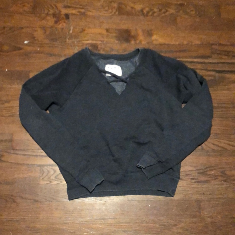 Gray Aero criss cross neck Sweatshirt